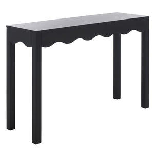 Safavieh Lilith Wave Console Table – Sculptural Design For Modern Interiors, Stylish Storage & Display Solutions Matte Black CNS5743B