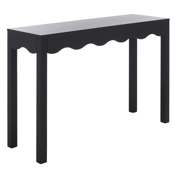 Safavieh Lilith Wave Console Table – Sculptural Design For Modern Interiors, Stylish Storage & Display Solutions Matte Black CNS5743B
