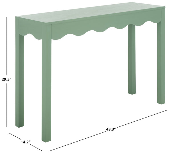 Safavieh Lilith Wave Console Table – Sculptural Design For Modern Interiors, Stylish Storage & Display Solutions Sage CNS5743C