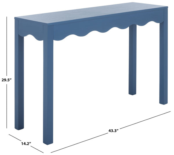 Safavieh Lilith Wave Console Table – Sculptural Design For Modern Interiors, Stylish Storage & Display Solutions Blue CNS5743D