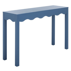 Safavieh Lilith Wave Console Table – Sculptural Design For Modern Interiors, Stylish Storage & Display Solutions Blue CNS5743D