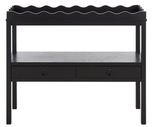 Safavieh Darlyn Two Drawer Console Table - Stylish Storage Solution For Modern Entryways And Living Spaces Matte Black , Pine Wood,Mdf Cns5747b