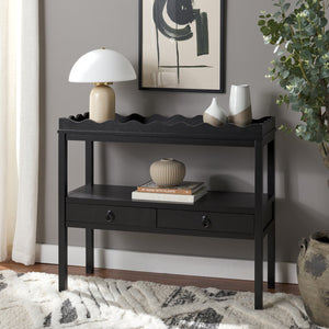 Safavieh Darlyn Two Drawer Console Table - Stylish Storage Solution For Modern Entryways And Living Spaces Matte Black , Pine Wood,Mdf Cns5747b