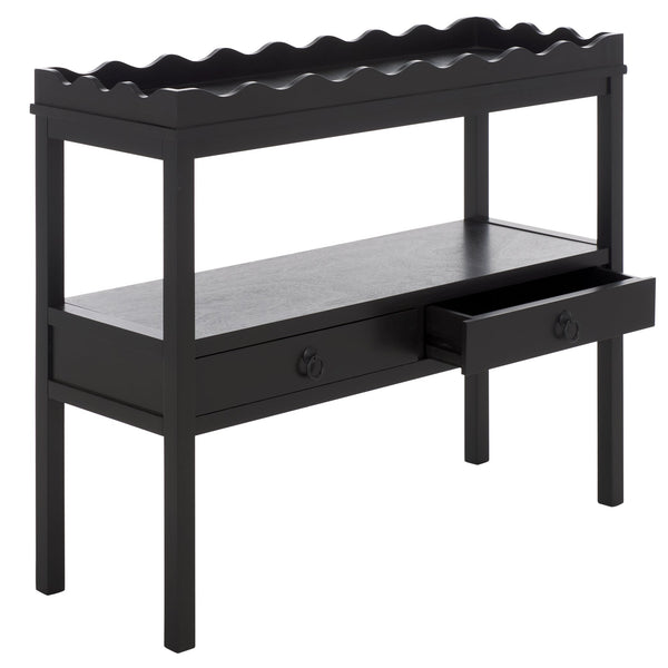 Safavieh Darlyn Two Drawer Console Table - Stylish Storage Solution For Modern Entryways And Living Spaces Matte Black , Pine Wood,Mdf Cns5747b