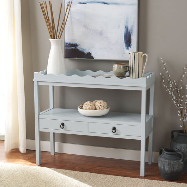 Safavieh Darlyn Two Drawer Console Table - Stylish Storage Solution For Modern Entryways And Living Spaces Winter Sky Pine Wood,Mdf Cns5747c