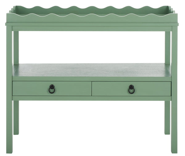 Safavieh Darlyn Two Drawer Console Table - Stylish Storage Solution For Modern Entryways And Living Spaces Sage Pine Wood,Mdf Cns5747d