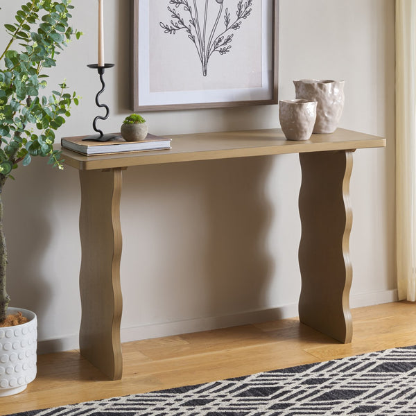 Safavieh Preslyn Console Table - Elegant Design For Living Rooms, Entryways, And Hallways, Versatile Style Desert Brown Pine Wood,Mdf Cns5748c