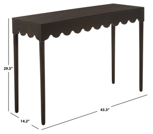 Neha Console Table With Solid Wood Frame And Slim Profile, Elegant Veneer Top For Entryway DéCor
