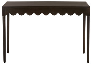 Neha Console Table With Solid Wood Frame And Slim Profile, Elegant Veneer Top For Entryway DéCor