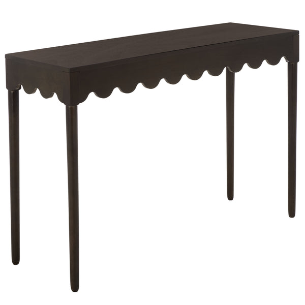 Neha Console Table With Solid Wood Frame And Slim Profile, Elegant Veneer Top For Entryway DéCor