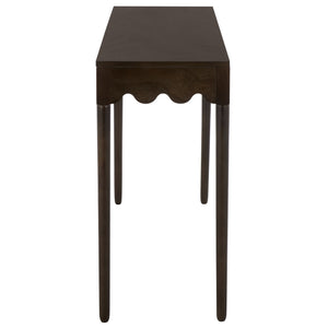 Neha Console Table With Solid Wood Frame And Slim Profile, Elegant Veneer Top For Entryway DéCor