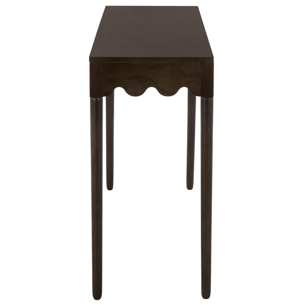 Neha Console Table With Solid Wood Frame And Slim Profile, Elegant Veneer Top For Entryway DéCor