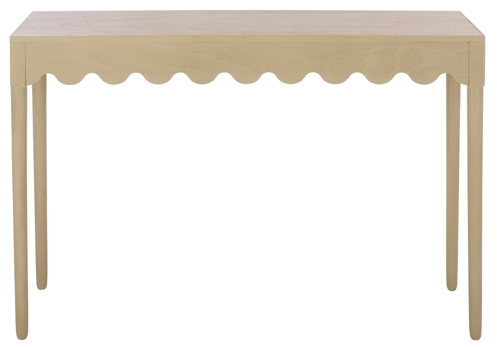 Neha Console Table With Solid Wood Frame And Slim Profile, Elegant Veneer Top For Entryway DéCor