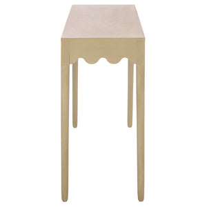 Neha Console Table With Solid Wood Frame And Slim Profile, Elegant Veneer Top For Entryway DéCor