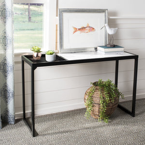 Safavieh Zuri Console Table - Modern Minimalist Design With White Marble Top And Matte Black Legs For Entryway CNS6200A