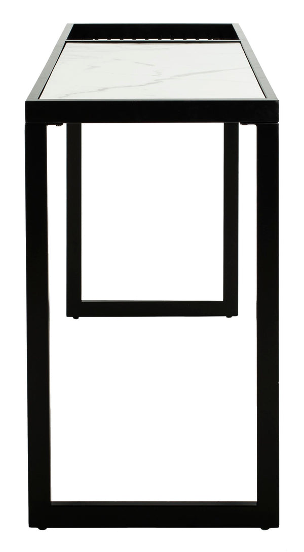 Safavieh Zuri Console Table - Modern Minimalist Design With White Marble Top And Matte Black Legs For Entryway CNS6200A