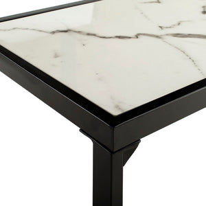 Safavieh Zuri Console Table - Modern Minimalist Design With White Marble Top And Matte Black Legs For Entryway CNS6200A