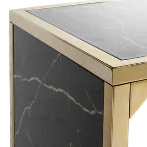 Safavieh Kylie Console Table - Sleek Black Marble And Brass Accents For Modern Entryway Elegance & Functionality CNS6201A