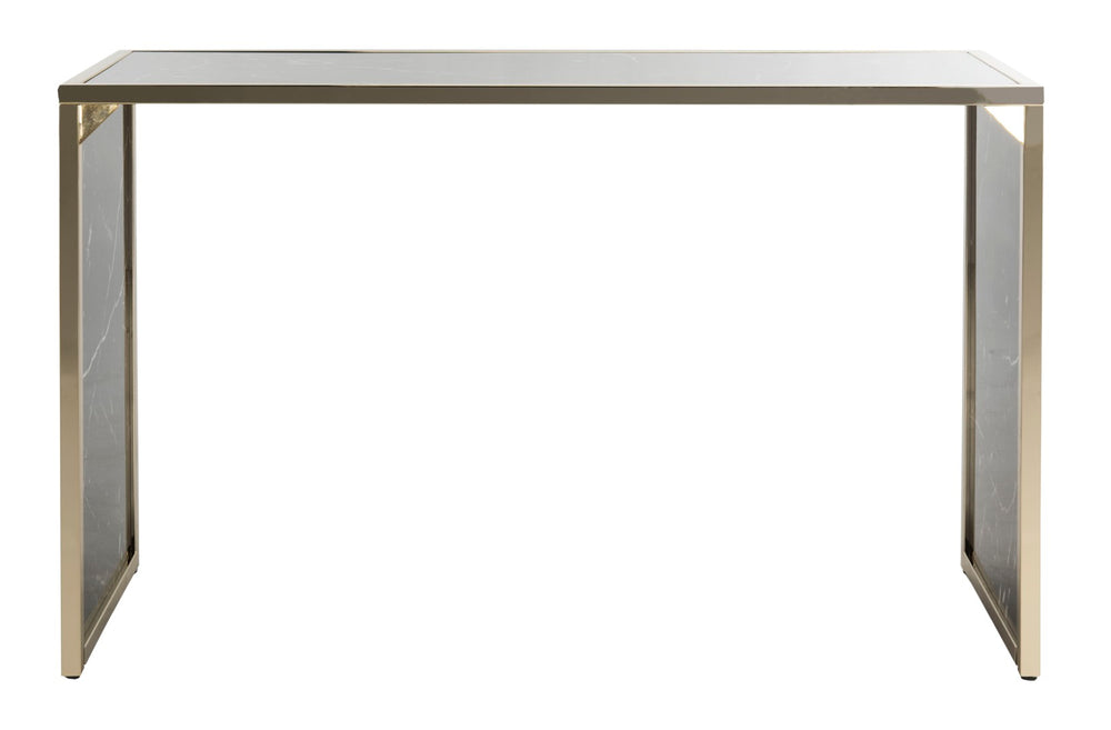 Safavieh Kylie Console Table - Sleek Black Marble And Brass Accents For Modern Entryway Elegance & Functionality CNS6201A