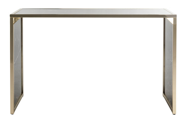 Safavieh Kylie Console Table - Sleek Black Marble And Brass Accents For Modern Entryway Elegance & Functionality CNS6201A