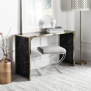 Safavieh Kylie Console Table - Sleek Black Marble And Brass Accents For Modern Entryway Elegance & Functionality CNS6201A