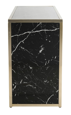 Safavieh Kylie Console Table - Sleek Black Marble And Brass Accents For Modern Entryway Elegance & Functionality CNS6201A