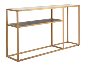 Safavieh Octavia Console Table – Modern Geometric Design With Staggered Tiers For Stylish Entryway Display Beige Faux Stone/Black Faux Granite/Gold CNS6205B