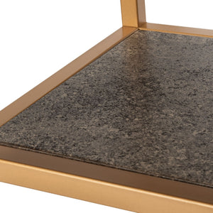 Safavieh Octavia Console Table – Modern Geometric Design With Staggered Tiers For Stylish Entryway Display Beige Faux Stone/Black Faux Granite/Gold CNS6205B