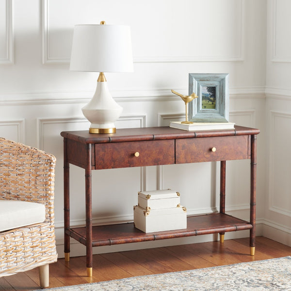 Safavieh Tudor Console Table With 2 Drawers & 1 Shelf - Chinoiserie-Inspired Elegance For Any Space! CNS6600A