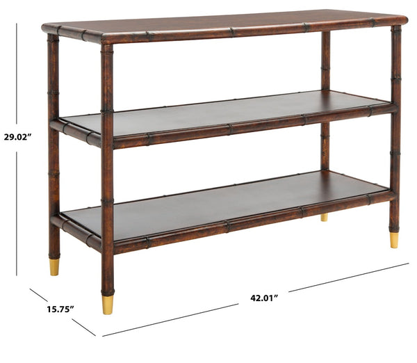 Safavieh Tudor Console Table - Chinoiserie-Inspired Design With Bamboo Frame & Gold Accents For Elegant Storage CNS6601A
