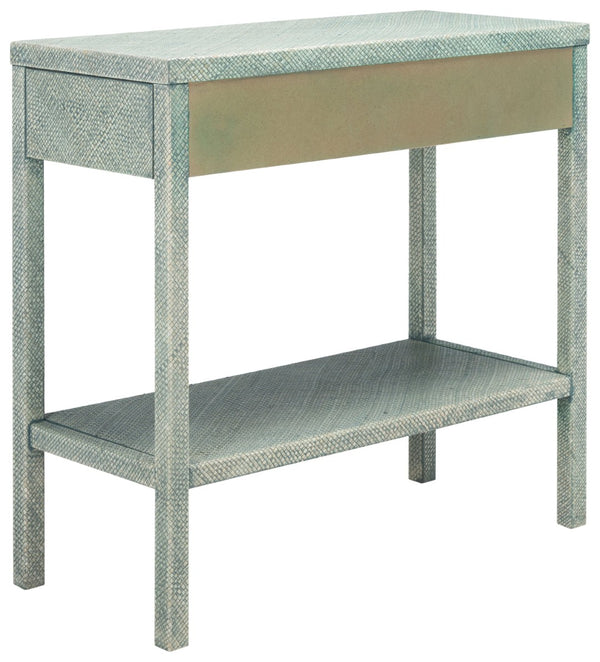 Safavieh Apis Modern Turquoise Console Table With 2 Drawers & Shelf - Chic Storage For Entryways & Living Spaces CNS6602A