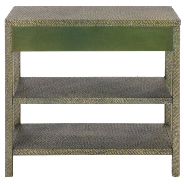 Apis Raffia Console Table With 2 Drawers & 2 Shelves, Bayur Wood Frame, Coastal Handcrafted Charm
