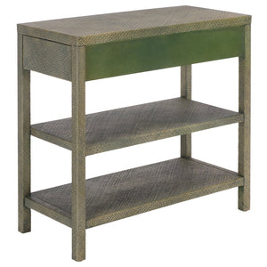 Apis Raffia Console Table With 2 Drawers & 2 Shelves, Bayur Wood Frame, Coastal Handcrafted Charm