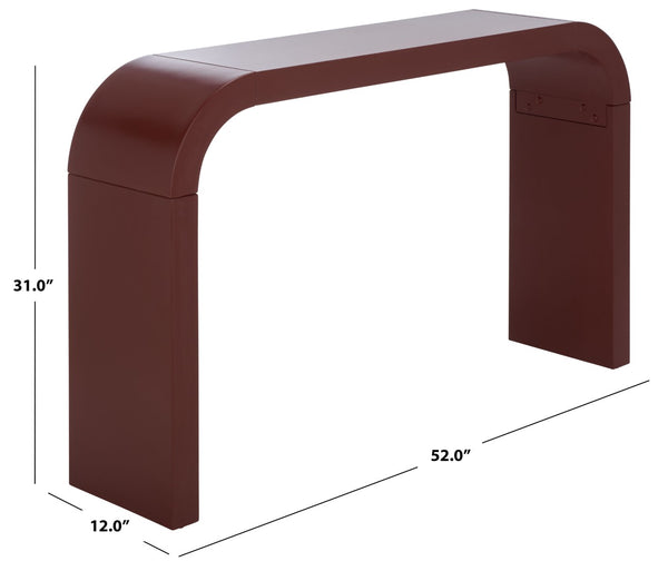 Safavieh Liasonya Curved Console Table - Elegant Bordeaux Finish, Sturdy Metal Base, Versatile Accent Piece For Home CNS6604D