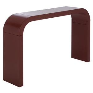 Safavieh Liasonya Curved Console Table - Elegant Bordeaux Finish, Sturdy Metal Base, Versatile Accent Piece For Home CNS6604D
