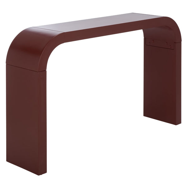 Safavieh Liasonya Curved Console Table - Elegant Bordeaux Finish, Sturdy Metal Base, Versatile Accent Piece For Home CNS6604D