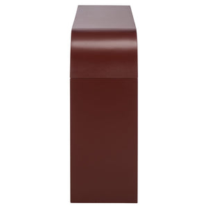 Safavieh Liasonya Curved Console Table - Elegant Bordeaux Finish, Sturdy Metal Base, Versatile Accent Piece For Home CNS6604D