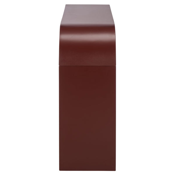 Safavieh Liasonya Curved Console Table - Elegant Bordeaux Finish, Sturdy Metal Base, Versatile Accent Piece For Home CNS6604D