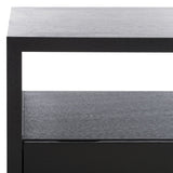 Safavieh Munson 2 Shelf 1 Drawer Console Table Black Bayur Wood / Mdf Veneer / Okume CNS6605C