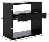 Safavieh Munson 2 Shelf 1 Drawer Console Table Black Bayur Wood / Mdf Veneer / Okume CNS6605C