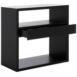 Safavieh Munson 2 Shelf 1 Drawer Console Table Black Bayur Wood / Mdf Veneer / Okume CNS6605C