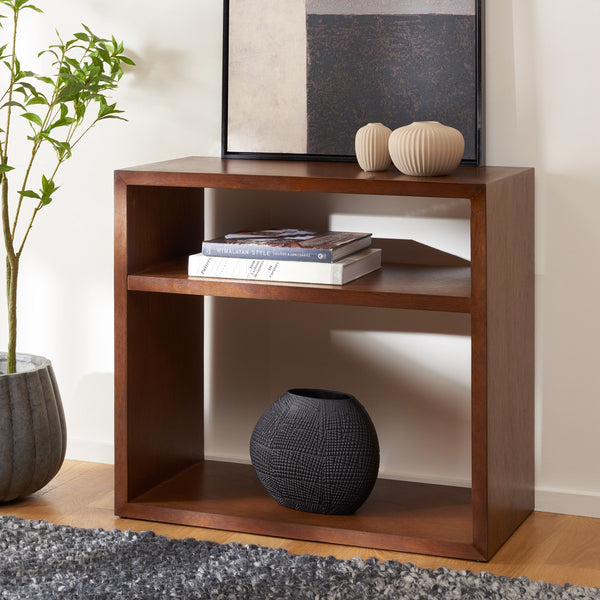 Safavieh Munson 2 Shelf Console Table Natural Bayur Wood / Mdf Veneer / Okume CNS6606A