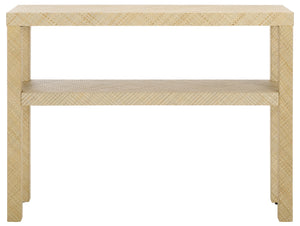 Safavieh Apis Raffia 2 Shelf Console Table In Natural - Elegant Wood Design For Stylish Home Decor Storage Natural Wood,Mdf And Tikar Pandan Cns6607a