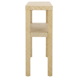 Safavieh Apis Raffia 2 Shelf Console Table In Natural - Elegant Wood Design For Stylish Home Decor Storage Natural Wood,Mdf And Tikar Pandan Cns6607a