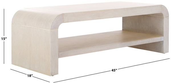 Safavieh Avivan Console Table With Shelf - Elegant Wood Design For Stylish Living Spaces & Modern Decor White Washed Wood Cns6608d