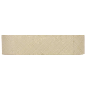 Apis Curved Raffia Console Table — Handwoven Pandan Accents, Bayur Wood Frame For Coastal Chic
