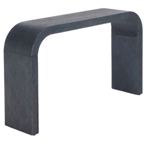 Safavieh Apis Raffia Wrapped Curved Console Table Solid Wood Frame for Entryway or Sofa CNS6609C