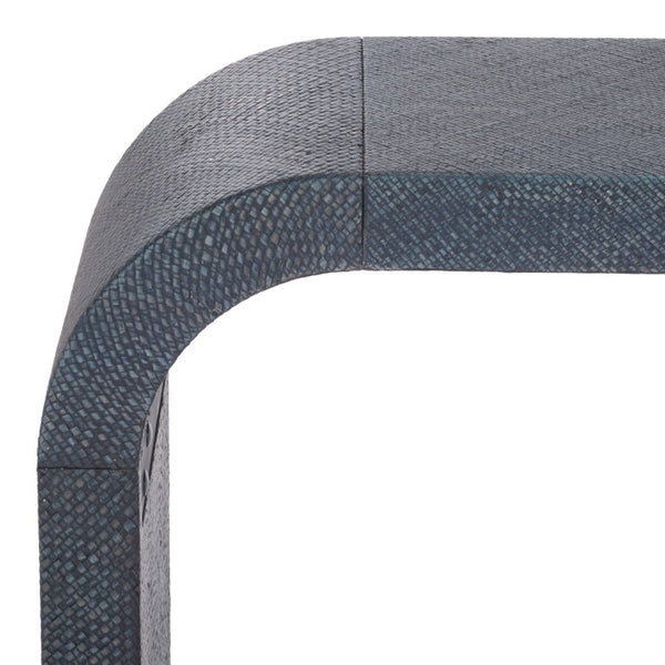 Safavieh Apis Raffia Wrapped Curved Console Table Solid Wood Frame for Entryway or Sofa CNS6609C