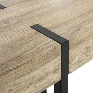 Safavieh Alyssa Rustic Midcentury Console Table With Multi-Brown Wood Top And Sleek Black Hairpin Legs CNS7000A