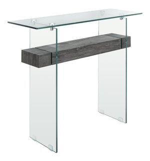 Safavieh Kayley Console Table - Modern Geometric Design With Sleek Lines For Entryway Or Living Room Style Glass/Black Oak Shelf CNS7001B